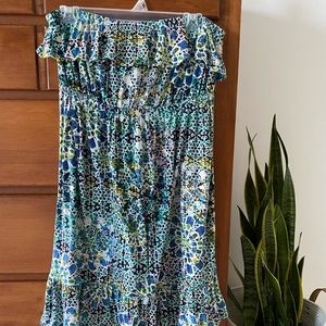 a.n.a. blue strapless dress